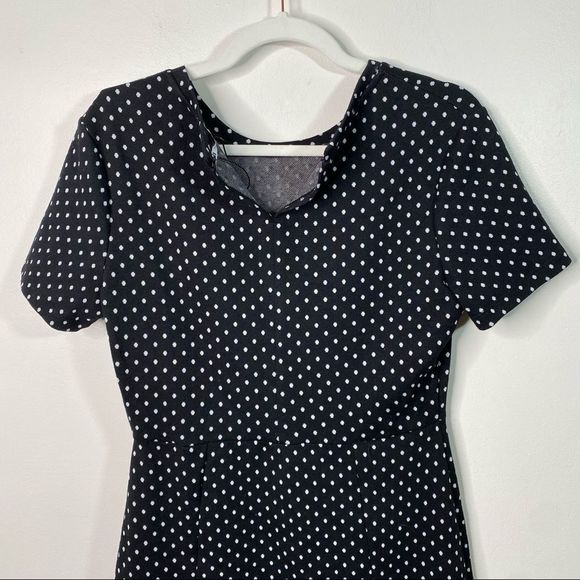 ZARA Black and White Polka Dot Knit Wool Blend Mini Dress | Zara - Picture 7 of 11